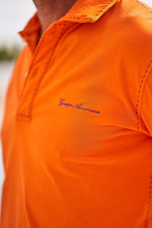 Stitches Polo Orange and Purple - Giuseppe Annunziata